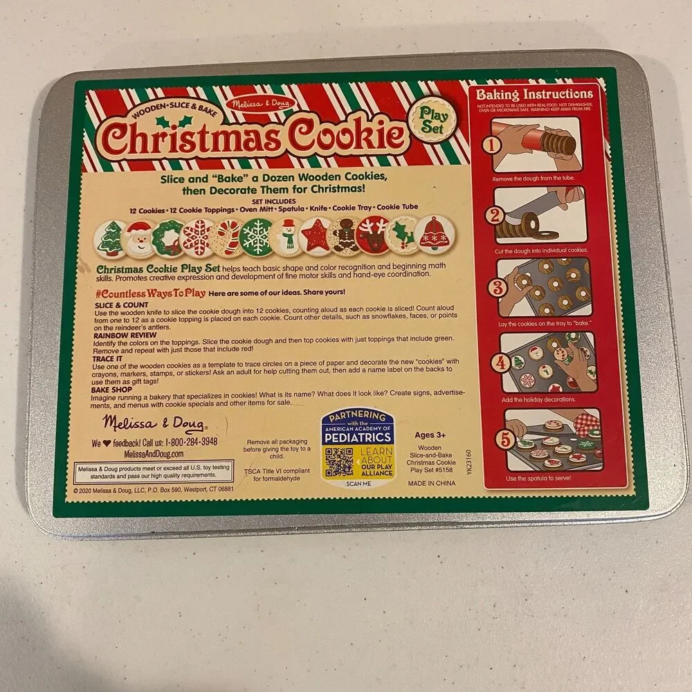 Melissa & Doug Christmas Cookie Wooden Play Set – Incomplete Pretend Baking Tray